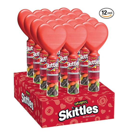 Skittles Original Valentine's Day Candy Filled Heart Cane, 1.50 Ounce (Pack of 12), Only $24.43, You Save (%)