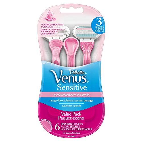Gillette Venus Women's Sensitive 3 blades,6 disposable razors, Only $6.99, free shipping after clipping coupon and using SS