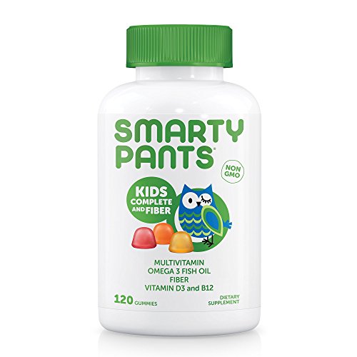 SmartyPants Kids Fiber Complete with No Sugar Added, Multi plus Omega 3 plus Vitamin D, 120 Count，only $12.42, free shipping after clipping coupon and using SS