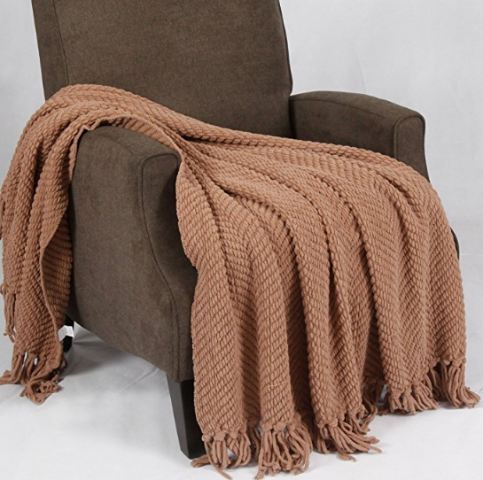 BOON Knitted Tweed Throw Couch Cover Blanket, 50 x 60, Amphora $29.90，FREE Shipping