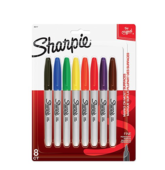 Sharpie Permanent Markers, Fine Point, 8 Pack, Assorted Colors (30217PP) only $4.46