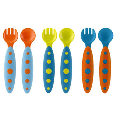 Boon Modware 学步训练 儿童三色刀叉勺套，原价$11.99，现仅售$4.78