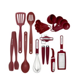 KitchenAid 17-piece Tools and Gadget Set, Red only $30.76