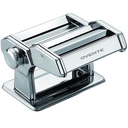 Ovente Vintage Style Stainless Steel Pasta Maker, 150mm, Polished Chrome (PA515S), Only$19.99