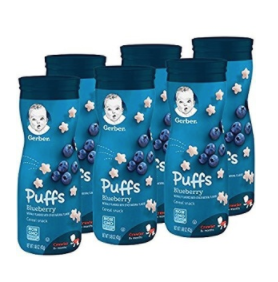 Gerber Puffs Cereal Snack, Blueberry, 6 Count only $8.40