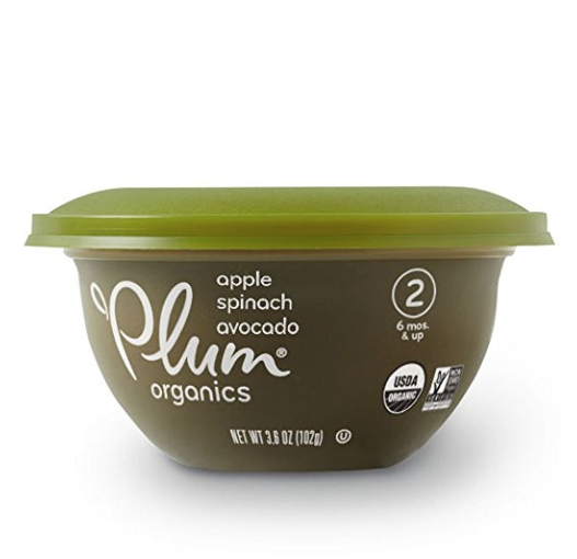 Plum Organics Baby Stage 2 Bowl, Organic Baby Food, Apple, Spinach & Avocado, 3.6 Ounce only $2