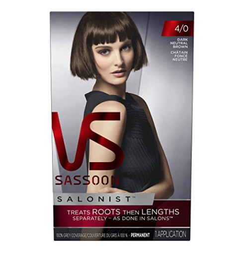 Vidal Sassoon Salonist Hair Colour Permanent Color Kit, 4/0 Dark Neutral Brown only $3.86