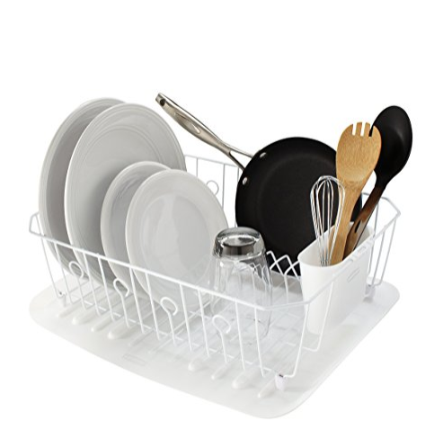 Rubbermaid AntiMicrobial In-Sink Dish Drainer With Silverware Cup, White, Large (FG6032ARWHT), Only $12.51, You Save $0.23(2%)