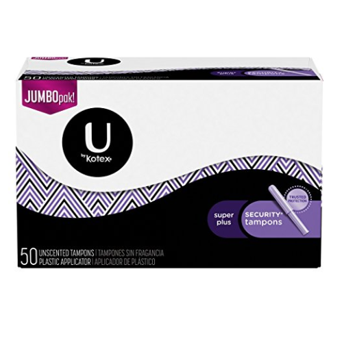 U by Kotex Security Tampons, Super Plus, Unscented, 50 Count only $6.87