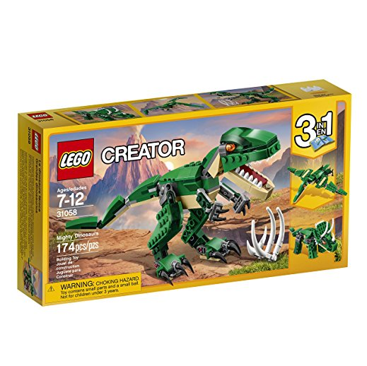 LEGO Creator Mighty Dinosaurs 31058 Build It Yourself Dinosaur Set, Create a Pterodactyl, Triceratops and T Rex Toy (174 Pieces), Only $11.99, You Save $3.00 (20%)r toy $11.99