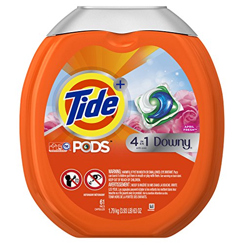 Tide PODS Plus Downy 4 in 1 HE Turbo Laundry Detergent Pacs, April Fresh Scent, 61 Count Tub, Only $12.76, free shipping after clipping coupon and using SS