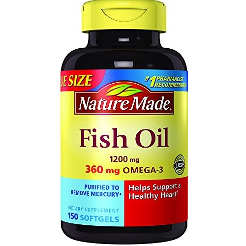 Nature Made Fish Oil 1200 mg w. Omega-3 360 mg Softgels Value Size 150 Ct, Only $8.28, free shipping after clipping coupon and using SS