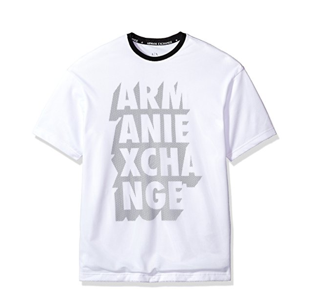 A|X阿玛尼Mesh Overlay Logo男T恤，现仅售$17.58