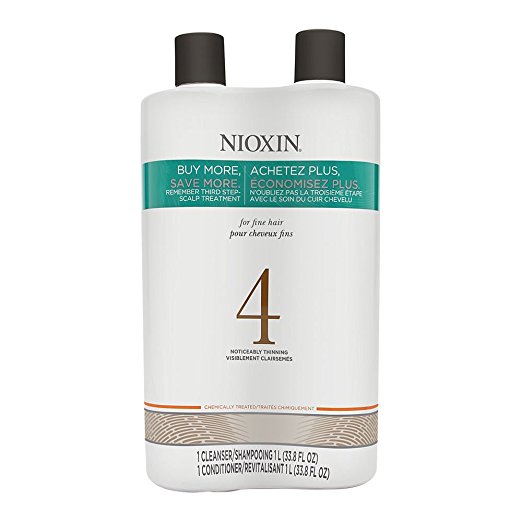 Nioxin System 4 Cleanser & Scalp Therapy for Fine Treated Hair Duo Set, 33.8 oz for each bottle, Only $31.32, free shipping