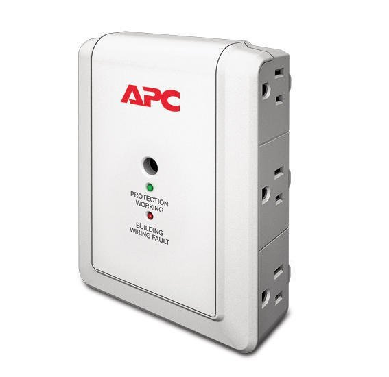 APC 6-Outlet Wall Surge Protector 1080 Joules, SurgeArrest Essential (P6W) only $8.19