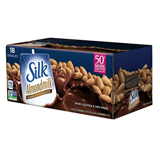 Silk Pure全天然杏仁巧克力牛奶（8oz,18瓶），現僅售$18.3, 免運費！