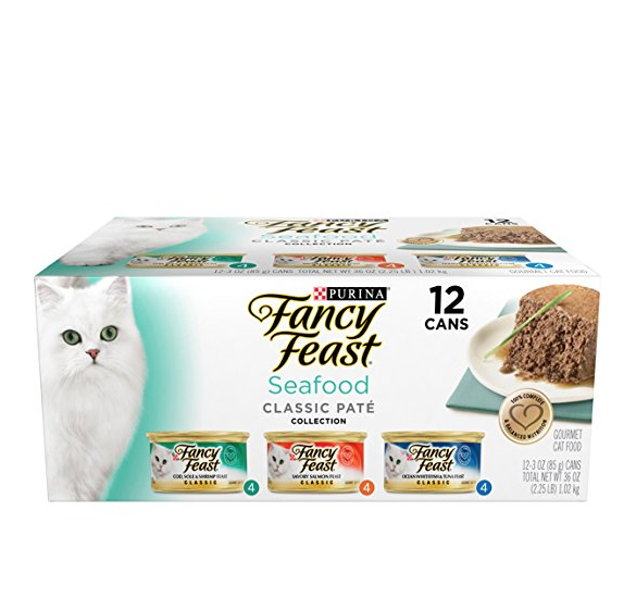 史低價：Purina Fancy Feast 海鮮味貓罐頭 3種混合味道24罐裝，原價$19.94，現僅售$7.94