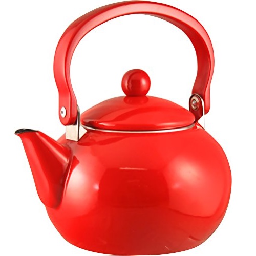 Calypso Basics by Reston Lloyd Enamel-on-Steel Tea Kettle, 2-Quart, Red, Only $22.77,