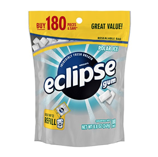 Eclipse Polar 冰川清涼口香糖 180粒, 現僅售$4.47，免運費！