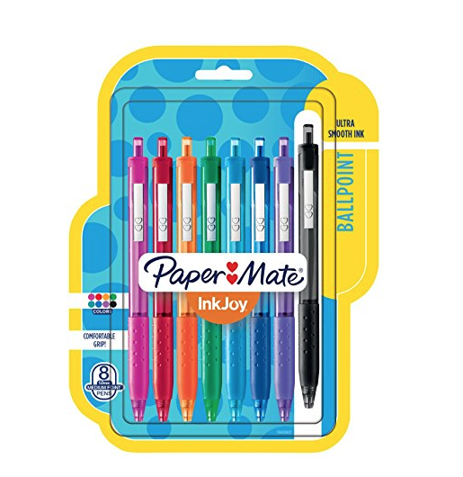 Paper Mate 1945921 InkJoy 300RT Retractable Ballpoint Pens, Medium Point, Assorted Colors, 8 Count only $2.07