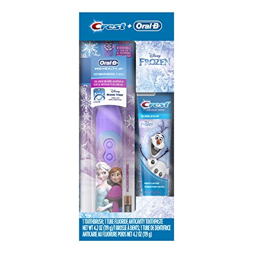 Oral-B 冰雪奇缘儿童电动牙刷+Crest牙膏套装，原价$9.99，现仅售$5.99