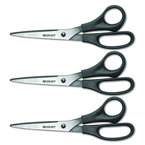 Westcott All Purpose Value Scissors, 8' Bent, Pack of 3, Black (13402), Only $5.28