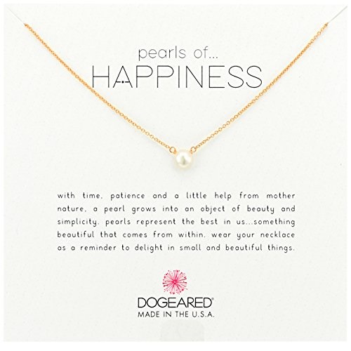 Dogeared Rose Gold Pearls of Happiness, Small Pearl Chain Necklace, 16