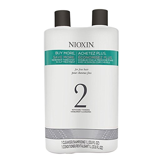 Nioxin System 2 Cleanser & Scalp Therapy for Fine Thinning Hair Duo 33.8 oz, Only $32.02, free shipping
