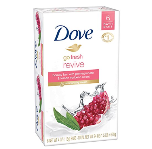Dove 清爽石榴柠檬叶香皂4 oz, 6个，原价$10.57, 现仅售$6.17，免运费！