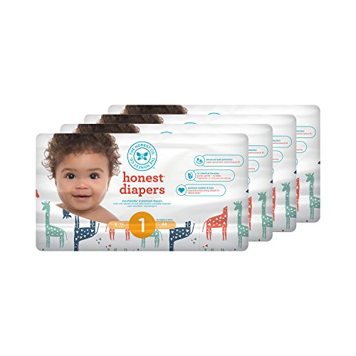 Honest Baby Diapers, Multi Colored Giraffes, Size 1, 176 Count, Only $36.39, free shipping after clipping coupon and using SS