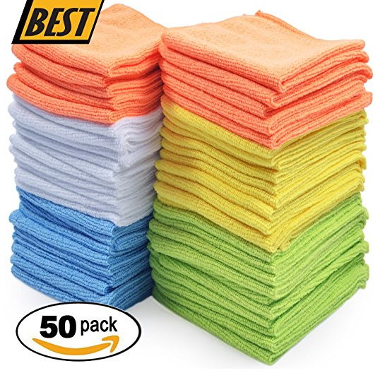Best Microfiber Cleaning Cloth, Pack of 50 $18.99