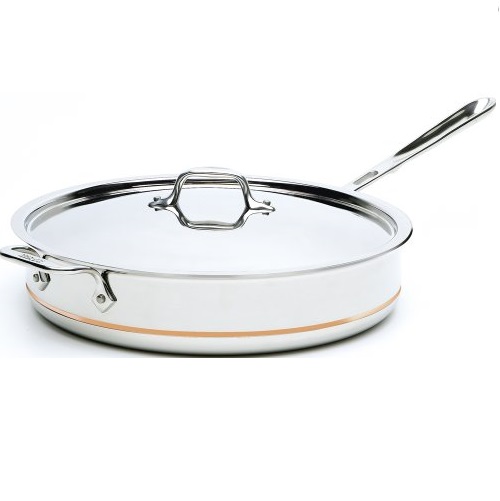 All-Clad 6406 SS Copper Core 5-Ply Bonded Dishwasher Safe Saute Pan with Lid / Cookware, 6-Quart, Silver - 8700800302, Only $248.66, free shipping