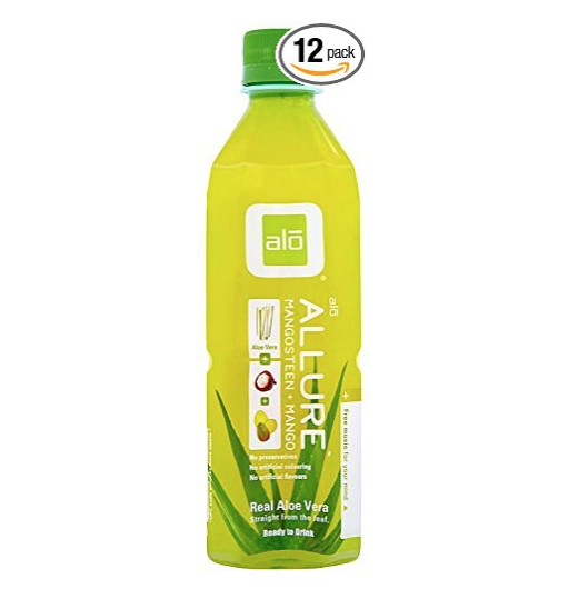 ALO Allure Aloe Vera Juice Drink, Mangosteen Plus Mango, 16.9 Ounce (Pack of 12), Cane-Sugar Sweetened, Aloin-Free, No Artificial Flavors Preservatives or Colors, Gluten Free, Vegan only$12.50