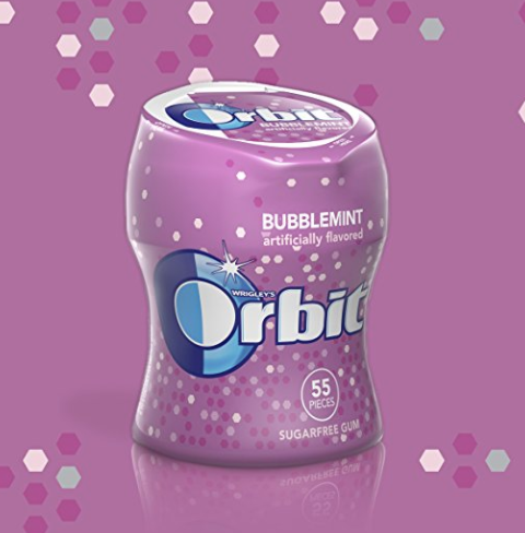 Orbit Bubblemint Sugarfree Gum, 55 piece bottle only $2.96