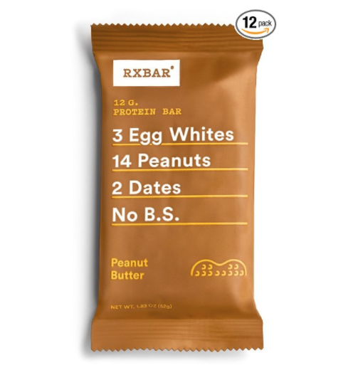 RXBAR Whole Food Protein Bar, Peanut Butter, 1.83 Ounce (Pack of 12）only $23.88