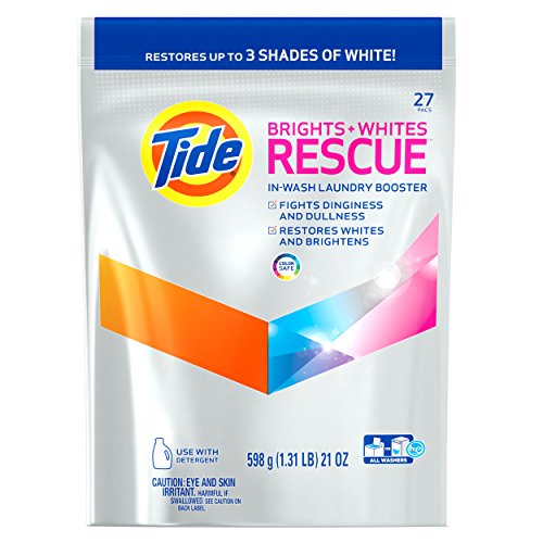 Tide Brights and Whites Rescue Laundry Pacs In-Wash Detergent Booster, 27 Count, Only $6.67, free shipping after clipping coupon and using SS
