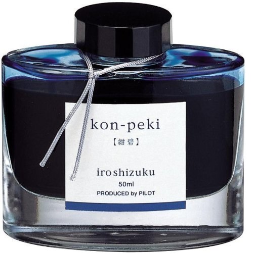Pilot Iroshizuku Bottled Fountain Pen Ink, Kon-Peki, Deep Blue, Turquoise Blue (69212), Only $15.79