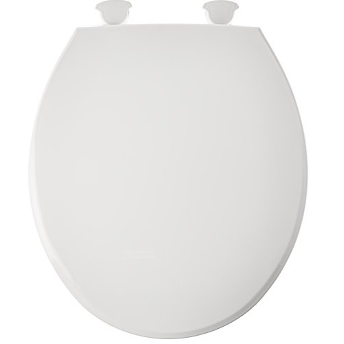 Bemis 800EC000 Plastic Round Toilet Seat with Easy Clean and Change Hinge, White, Only $18.56