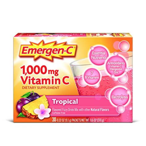Emergen-C (30 Count, Tropical Flavor) Dietary Supplement Drink Mix with 1000 mg Vitamin C, 0.32 Ounce Packets, Caffeine Free  only $9.49