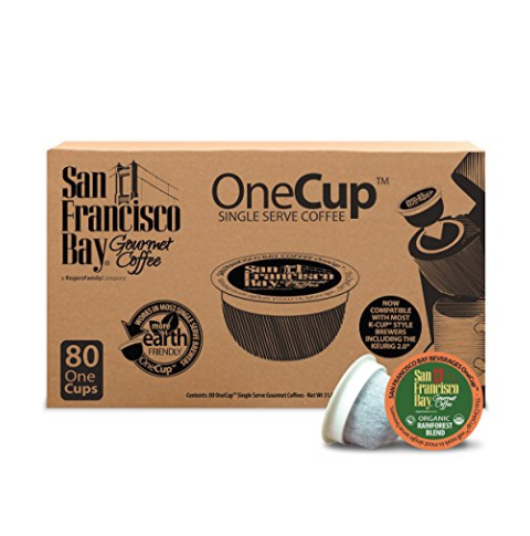 San Francisco Bay OneCup, Organic Rainforest Blend, 80 Count- Single Serve Coffee, Compatible with Keurig K-cup Brewers only $26.39