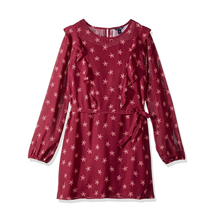Tommy Hilfiger Star Print Ruffle Dress 大女童款印花長裙, 原價$55, 現僅售$8.57