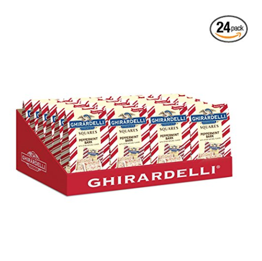 Ghirardelli Limited Edition Peppermint Bark Squares Bag, Xsmall, 0.83 oz. (Pack of 24), Only $11.40, You Save $0.01(%)