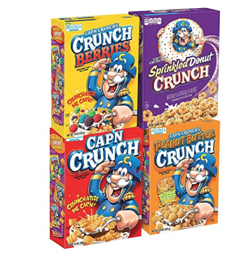 Cap'N Crunch Breakfast Cereal, Variety Pack, 14 oz (4 Count) only  $7.77