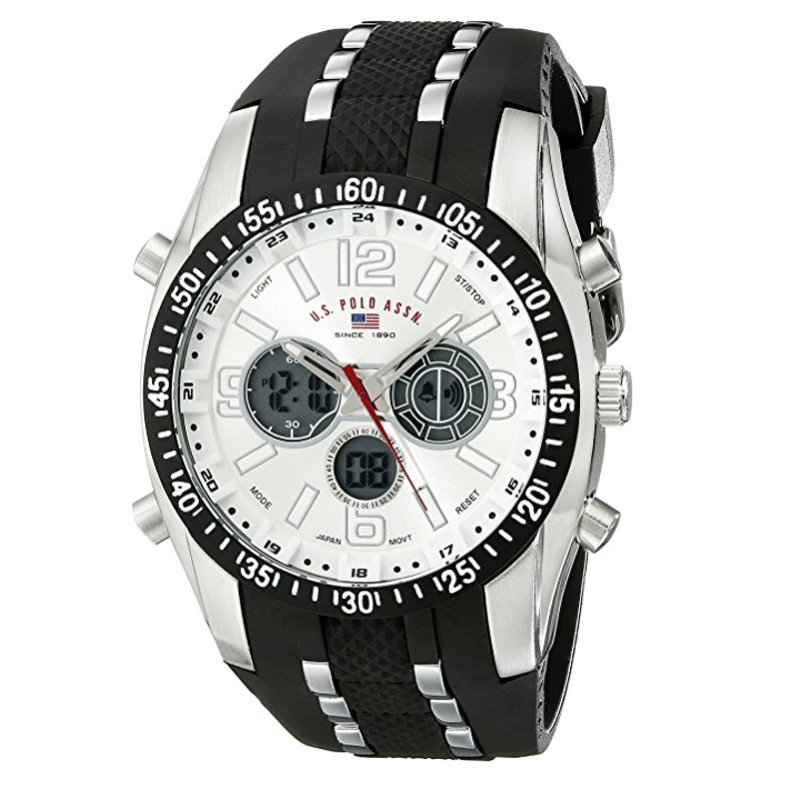 U.S. Polo Assn. Sport Men's US9061 Watch with Black Rubber Strap Watch only $21.99