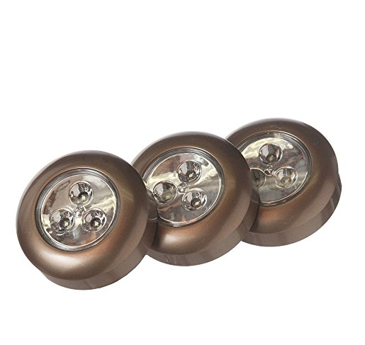 Light It! By Fulcrum LED Wireless Mini Stick On Touch Light, 3 Pack, Bronze ONLY $4.62