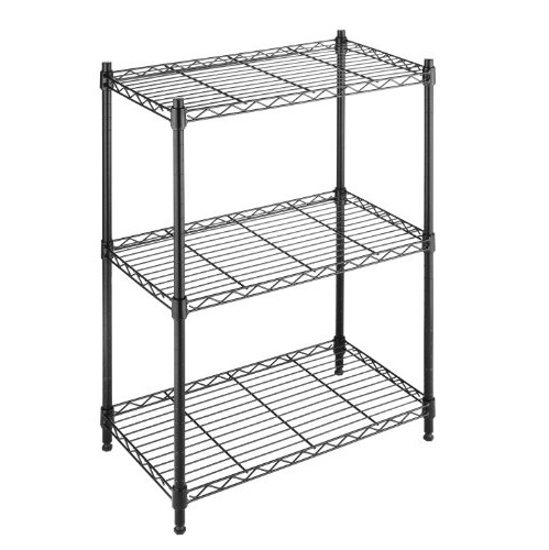 Whitmor Adjustable 3 Tier Shelving with Adjustable Shelves and Leveling Feet Black, Only $22.00