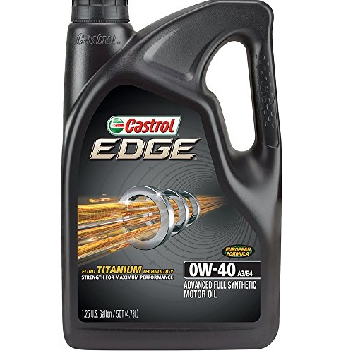 Castrol 03101 EDGE 0W-40 A3/B4 Advanced Full Synthetic Motor Oil, 5 quart, 1 pack, only $21.00