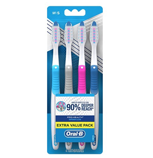 Oral-B Pro-Health Toothbrush, Superior Clean, 4 Count, only $3.44