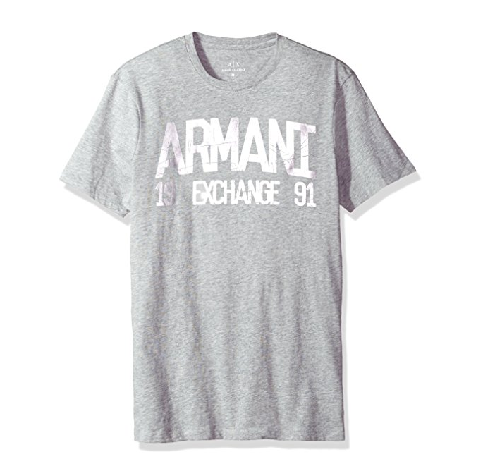 A|X阿玛尼Metallic Printed男T恤，现仅售$17.20