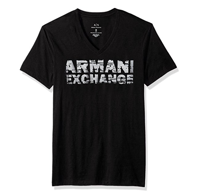 A|X阿玛尼Metallic Printed男T恤，现仅售$18.64,